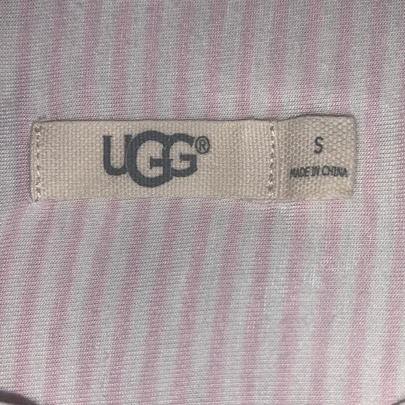 UGG Vivian Super Soft Button Front Pink Striped Sleep Shirt S - Picture 9 of 10